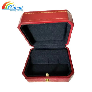 Wholesale Luxury Leather Wedding Ring Necklace Bracelet Custom Logo Jewelry <b>Boxes</b> with Octagonal Velvet Lining - Product Image 2