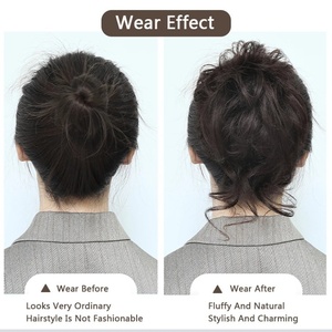 Mode Moelleux Tempérament Perruque Bande De Cheveux Corde À Cheveux Chignon Rembourrage De Cheveux Pièces Chignon <span class=keywords><strong>Postiche</strong></span> Chignon - Product Image 3