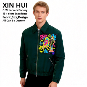 Chaqueta de Piloto Personalizada al por Mayor para Hombre, Modelo 2026, Sólida, Cortavientos, Impermeable, Ecológica, de Invierno, con Cuello Alto y Logotipo Frontal, de Poliéster - Product Image 3