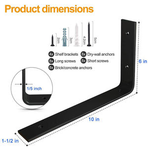 ชั้นวางของเหล็กแบบลอยตัวเหล็กฉากยึดสีดำสำหรับงานอุตสาหกรรมเหล็กแข็งผนังเหล็กรูปตัวแอลสำหรับงานหนัก - Product Image 2
