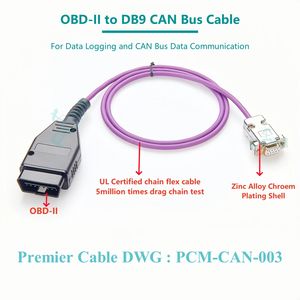 OBD-II to DB9 Data Logger OBD2 16Pin CAN Bus Cabo para Auto Car Truck Bus Vehicle Manutenção Diagnostic Monitor Testing - Product Image 2