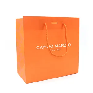 Bolsas de papel decorativas con mango de transporte fácil, bolso de papel de compras a la moda para mujer, ropa