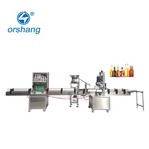 Automatic Chemical Hand Sanitizer Gel Dishwashing Liquid Bottle Filler Filling Capping and Labeling Machine Production Line