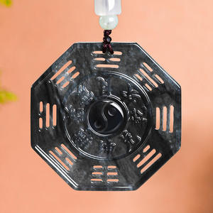 Pendentif en jadéite naturelle du Myanmar Tai Chi, bijoux pour femmes, vente en gros de jade, cadeau avec certificat d'évaluation HJ90 - Product Image 1