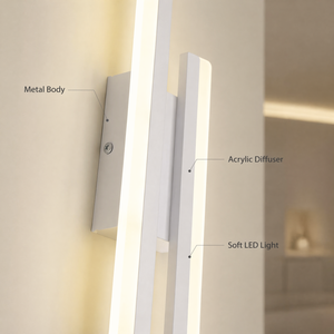 Applique murale LED linéaire moderne en métal et acrylique, pour intérieur, chambre, couloir, maison, 14W CCT 3000K 4500K 6000K - Product Image 3