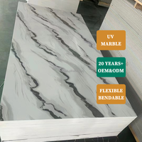 VJOIN 1220X2440Mm Feuille de plastique de bambou Transparent Flexible UV PVC Marbre Mur Placage de bois Panneau de roche de carbone Panneau de charbon de bois
