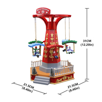 Figurines et jouets de Noël en résine en gros à prix abordable avec lumière LED et fonction de mouvement ascendant et descendant des parachutes, boîte à musique