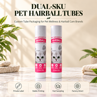 Tube d'emballage personnalisé en aluminium et plastique pour suppléments pour animaux de compagnie, avec bouchon à vis et finition UV, 12,7-35 mm