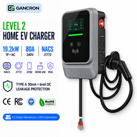 Borne de recharge murale EV de niveau 2, chargeur EVSE pour voiture Tesla, monophasé AC 80 Amp 80A 19kA 19.2kW 240V 240 Volt Nacs J1772