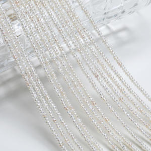 Nuevas Perlas Planas Naturales de Agua Dulce de 2-2.5mm, Forma de Patata Blanca, Productos Semiterminados para Pulseras y Collares DIY, Venta al por Mayor - Product Image 3