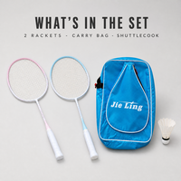 Raquette de badminton Jieling entièrement en carbone, raquette en fibre de carbone Jie Ling pour l'entraînement en club, les matchs en double, les sports en salle.