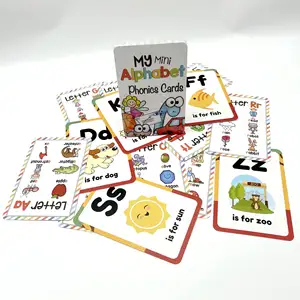 Atacado Personalizado Inglês Aprendizagem Precoce Educacional À Prova D' Água Cartão Bolso Toddlers Alfabeto Palavras Flash Cards Para Crianças