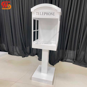 Soporte de Teléfono Metálico Blanco Liso Estilo Londres, Desmontable, para Decoración de Bodas y Fiestas - Product Image 3