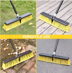 Balai de poussée extérieur à long manche balai de poussée robuste de 18 pouces pour sol en béton de cour de garage d'allée - Product Image 2