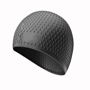 Gorro de natación de silicona con protección para los oídos, forma de lágrima, unisex, tamaño grande, color sólido, para natación y deportes acuáticos - Product Image 4