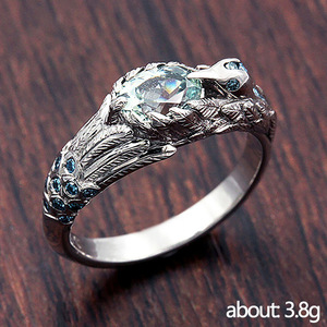 Bague en cristal bleu aqua Colibri pour femme, style animal élégant, accessoires de mode pour usage quotidien - Product Image 3