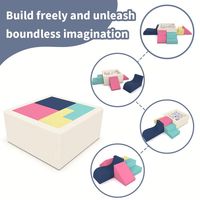 Ensemble de jeu modulaire 5 pièces en mousse souple pour enfants, canapé de jeu en velours côtelé, ensemble d'activités intérieures avec fosse à balles pour 4-6 ans