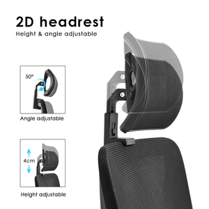 Chaise de bureau exécutive noire à dossier haut en maille Boss Executive avec support lombaire 2D, accoudoirs réglables, chaises ergonomiques - Product Image 3