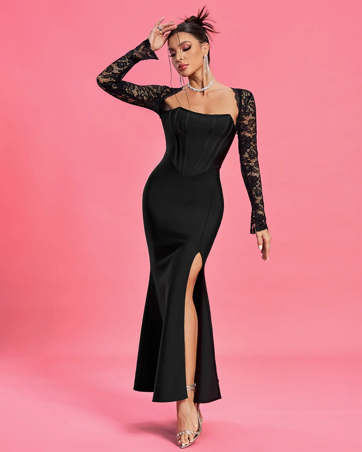 black valentines dress Francesca Flower Maxi Dress main image 1