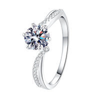 Bijoux modernes en argent sterling 925 avec moissanite 1 carat, bague torsadée pour femme, à porter au quotidien