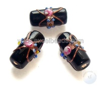 Cuentas de vidrio rojas estampadas al por mayor 12x22mm en tubo para tartas de boda, joyería DIY, fabricación de lámparas de cristal, cortinas, Excel Exports