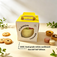 Petite boîte cadeau en papier personnalisable pour gâteaux, avec poignée intégrée, boîte en papier de qualité alimentaire pour desserts et produits de boulangerie