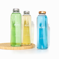 Vente en gros 150ml 300ml 420ml 500ml 750ml 1000ml Bouteilles en verre transparent avec couvercles à vis pour jus d'eau potable thé eau boisson