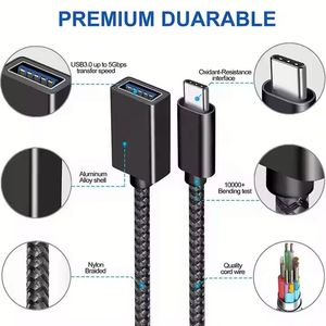 สายอะแดปเตอร์ OTG ชาร์จเร็ว ถ่ายโอนข้อมูล 3A USB3.0 ตัวเมีย เป็น USB Type-C 3.1 ตัวผู้ สำหรับโทรศัพท์มือถือและแล็ปท็อป - Product Image 5