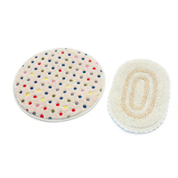 Tapis miniature pour maison de poupée à l'échelle 1/12, tapis de sol rond ovale à surface en peluche pour la décoration de scènes en diorama