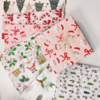 Papier d'emballage de Noël écologique imperméable à prix d'usine, 17g, logo imprimé personnalisé, papier kraft pour emballage cadeau