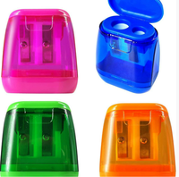 Lot de taille-crayons manuels en plastique pour étudiants, double trou, transparents, rapides et sûrs, avec logo personnalisé, pour la vente en gros, les lots de récompenses pour salles de classe, directement de l'usine