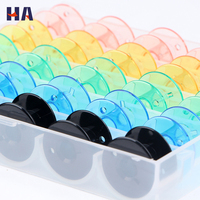 Kit de 25 canettes Pfaff en plastique colorées de haute qualité avec boîte de rangement – Accessoires de couture pour la maison