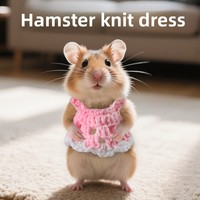 Jupe tricotée en dentelle à carreaux pour hamster, disponible en quatre saisons, pour petits animaux, idéale pour l'été, pour souris et autres petits animaux (ex. Golden Bear)