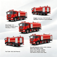 Camion Pompier Diesel 8000L Direct Usine Dongfeng 4x2 D530 170HP Cummins avec Réservoir d'Eau 8CBM et Pompe CB10/40 pour Secours Incendie
