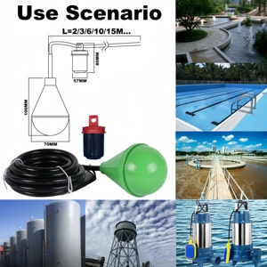 La plupart des conseils de sécurité Protection contre l'écoulement à sec Capteur de flotteur <span class=keywords><strong>Type</strong></span> de média liquide en plastique pour le contrôle de la pompe à eau dans les applications d'eaux usées - Product Image 2