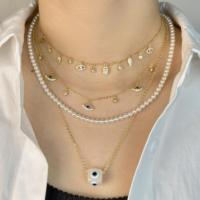 Ensemble de bijoux de luxe pour femme en laiton de haute qualité, plaqué or 18 carats, étanche, anti-décoloration, anti-rouille et anti-ternissement, comprenant un collier à breloques et des bagues
