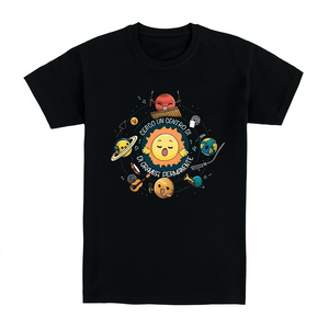 T-shirt Center Of Gravity nera girocollo da uomo, maglietta promozionale - Product Image 2