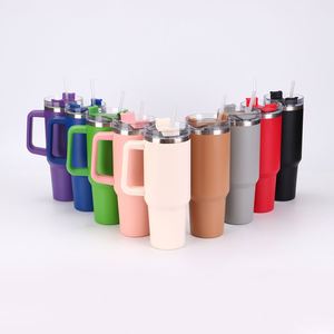 Vaso Térmico Automotriz de 40oz con Asa, Gran Capacidad, Portátil para Coche, Enfriador de Bebidas, para Uso Exterior y Transfronterizo - Product Image 2