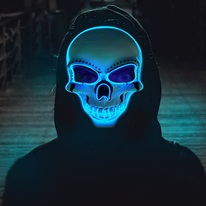 Großhandel PVC Totenkopf Vollgesichtsmaske Leuchtende LED Halloween Cosplay Horror 10 Einzelfarben für Party Leuchtende Halloween-Maske - Product Image 4