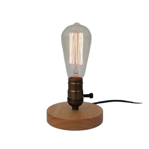 Vintage Fashion Nordic Retro <strong>Table</strong> <strong>Lamp</strong> with E27 Fitting Dome Wood <strong>Shade</strong> <strong>for</strong> Hotel Living Room &amp; Bedroom Decor or Night Lighting - Product Image 1