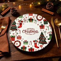Assiettes de Présentation Plates en PP de Luxe Personnalisables 13 Pouces Légères Durables Réutilisables Lot de 50 Idéales pour Mariages Anniversaires Hôtels