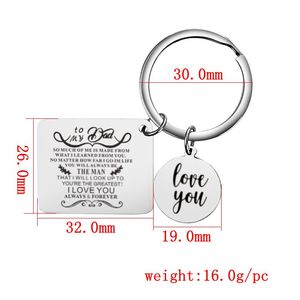 Portachiavi in Acciaio Inox Logo Personalizzato di Giorno della Madre Regalo di Giorno del Padre Chiave catene Mamma Papà Figlia Figlio Chiave Anelli amico Portachiavi - Product Image 2
