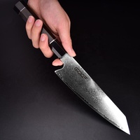 Couteaux de cuisine de style japonais en acier Damas VG10, couteau de chef de 8 pouces avec manche octogonal et étui