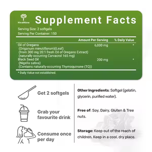 Bio-Handelsmarke nöl von Oregano-Kapseln mit Schwarzkümmel öl unterstützen Oregano-Öl kapseln - Product Image 3