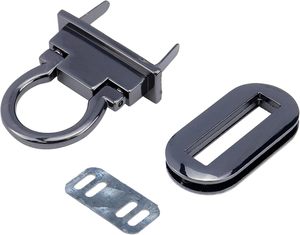 Cierres de metal Chinflly PCS con cierre giratorio, estilo anillo negro, para bolsos, carteras, maletines y manualidades. - Product Image 4