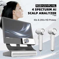 Portable et efficace 360 °   Analyseur capillaire IA à écran rotatif : Comprend rapidement divers problèmes du cuir chevelu – Appareil de soin capillaire