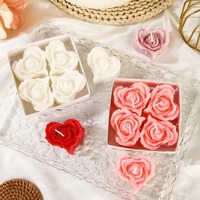 Bougie parfumée artisanale en forme de cœur, senteur rose, pour mariage, cadeau, fleurs, bougies parfumées personnalisées, vente en gros