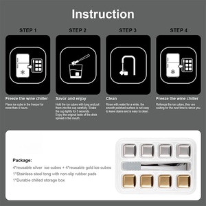 Vente directe d'usine, coffret cadeau de glaçons carrés en acier inoxydable pour whisky, pour les hommes amateurs de whisky - Product Image 5
