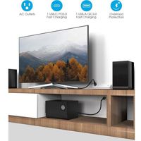 Nouveau protecteur de surtension Protection contre les surcharges Prise de courant montable amovible sous le bureau 6 prises avec charge rapide PD 20 W