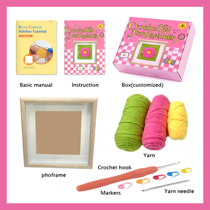 Kit de <span class=keywords><strong>crochet</strong></span> pour débutants, kit de démarrage <span class=keywords><strong>Granny</strong></span> Square avec tutoriels vidéo étape par étape pour adultes, décoration de la maison - Product Image 4